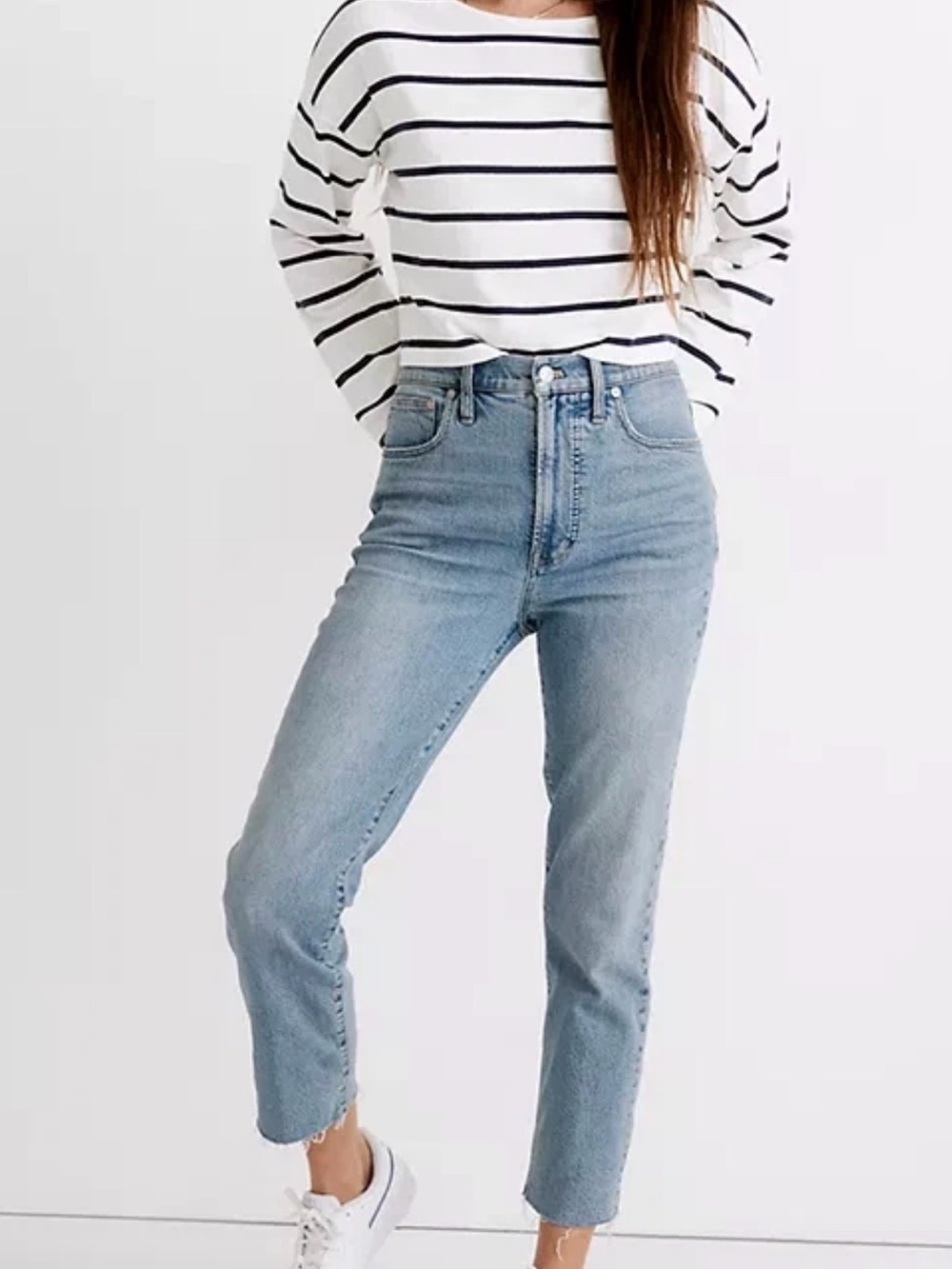 Madewell Light Blue High-Rise Cropped Straight Jeans